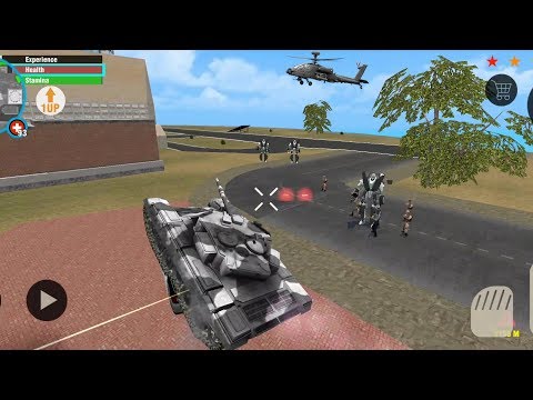 Real Gangster Crime (Car Robot Attack Iron Tank) - Real Hero Fight Robot Car on Army Tank - HD
