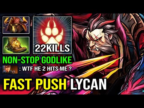 WTF 2 Hits Deleted Wolf Army 1v5 Offlane Lycan with Boots of Bearing & Insane 858 GPM Dota 2