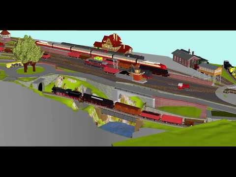 Gleisplan Spur H0, Rocoline, 350*160/80 cm, nach Vorbild WILDBAD