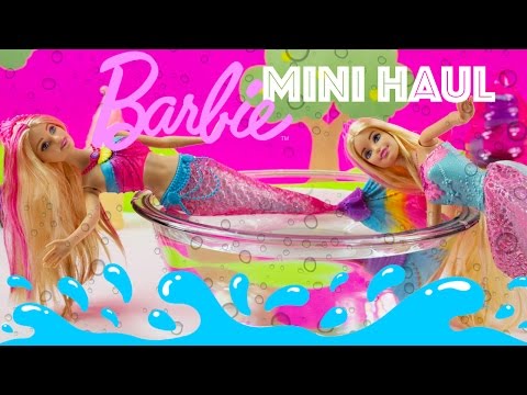 Barbie Mini Haul Barbie Rainbow Lights Mermaid Doll + Endless Hair Kingdom Barbie Video