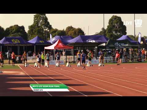 Boys U15 100m Final - 2019 State Track and Field Championships // LAVicTV