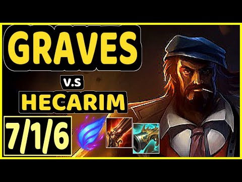JUNJIA (GRAVES) vs HECARIM - 7/1/6 KDA JUNGLE CHALLENGER GAMEPLAY - KR