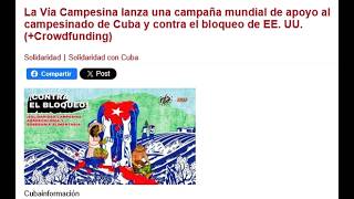 VÍA CAMPESINA, OPEN ARMS: la solidaridad con Cuba se multiplica en el mundo