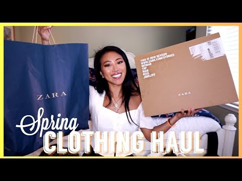 A HUGE ZARA SPRING TRY ON CLOTHING HAUL 2019 | Zara, Lulus & others! Video