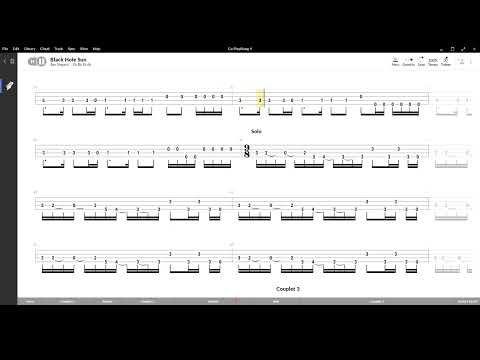 Black Hole Sun ( Soundgarden ) ,Tablatura e base Senza Basso - Backing bass track-NO BASS