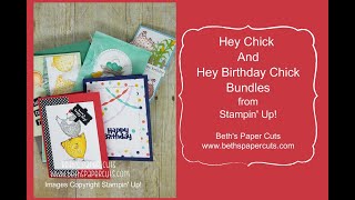Lots of ways to use the Hey Chick products from Stampin' Up! and make a card step by step
