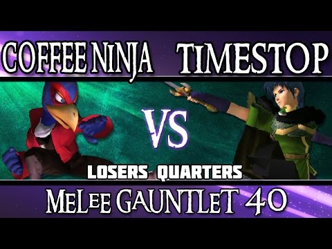 Melee Gauntlet 40 - Coffee Ninja (Falco) vs. Timestop (Marth) - LOSERS QUARTERS