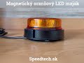 LED maják oranžový 12V / 24V - 16x 1W LED / ECE R65 s magnetickým uchytením (ø 142x77mm) - Video Youtube