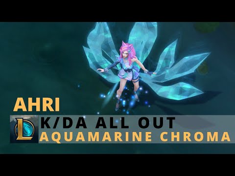 KDA All Out Ahri Aquamarine Chroma - League Of Legends