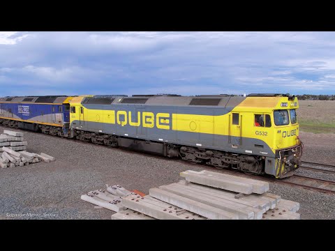 9173 QUBE Ultima Broad Gauge Container Train G532 & G512 (29/8/2023) - PoathTV Australian Railways