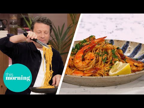 Jamie Oliver’s Spicy Prawn Pasta With Delicious Harissa Dressing | This Morning