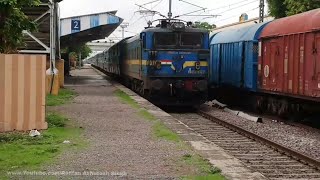 preview picture of video 'Nonstop Pantograph Sparks Action||NorthEast Express Thrashes Bindki Road With Offlink CNB WAG-7!!'