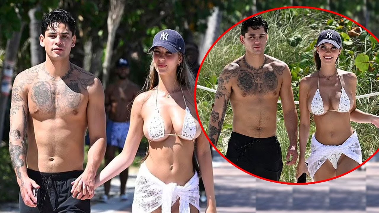 Ryan Garcia is seen holding hands with bikini-clad beauty Grace Boor in Miami