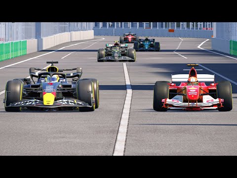 Can the Ferrari F1 F2004 Overtake the 4 FASTEST Current F1 Cars in Just 1 Lap at Azerbaijan Circuit?