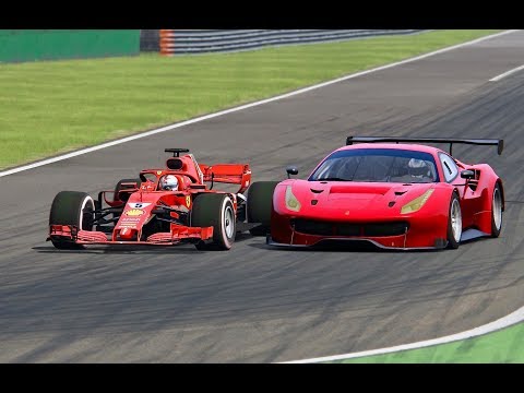 Ferrari F1 2018 vs Ferrari 488 GT3 - Monza