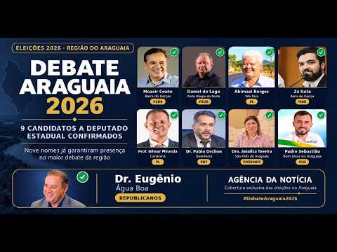 ELEIÇÕES 2026 | NORTE ARAGUAIA: DEBATE HISTÓRICO AO VIVO NO AGÊNCIA VIDEOCAST, EM CONFRESA