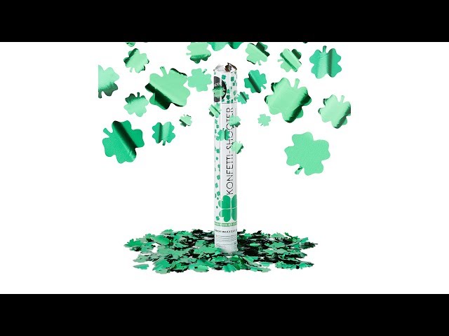 Video Teaser für Party Popper Kleeblatt Glücksregen grün