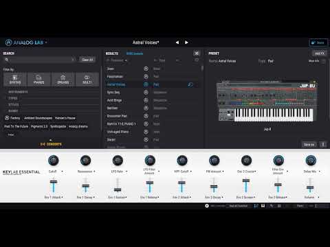 Arturia Analog Lab 4 Brief Demonstration of various  synthesizers
