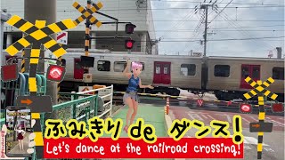 踏切動画 【踏切ダンス】踏切がマクドナルドの横にあったので モバイルオーダー待ちの間にダンス！・・なんだそのタイトルｗ《縦動画＃15 》