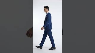 Men’s Royal Blue Tuxedo 3 Piece Suit with White Shawl Lapel – Double Breasted Vest Wedding & Prom Suit video