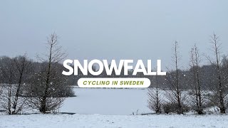 Winter Ride: Snowy Lake Cycling in Sweden | Scandinavia | Snowfall