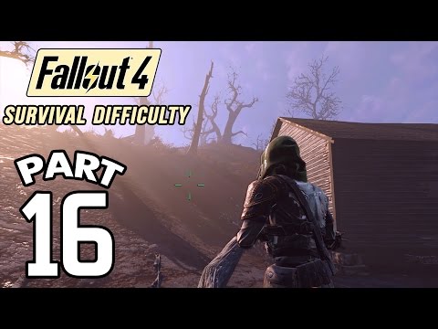Fallout 4 Survival Difficulty SNIPER Walkthrough - Part 16 Exploring New Locations 1080p 60FPS