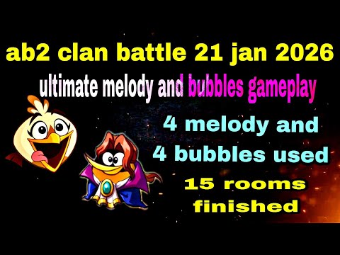 Angry birds 2 clan battle ultimate melody and bubbles mix gameplay 15 rooms finished #ab2 cvc today