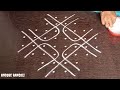 Easy lines kolam with 8-2 straight dots | Melikala muggu | Geethala muggu | Latest Unique Rangoli