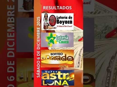 RESULTADOS HOY 🤑 Boyacá, Cauca, Dorado Noche y Astro Luna 🌙 | 6 Dic 2025 #shorts