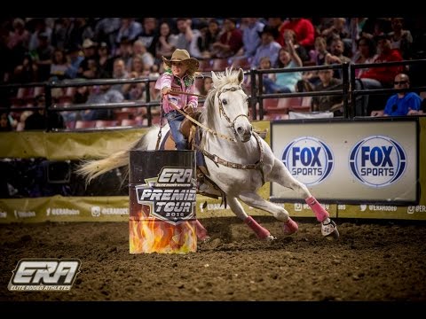 Chayni Chamberlain holds the fastest time of the ERA Premier Tour in the Barrel Racing