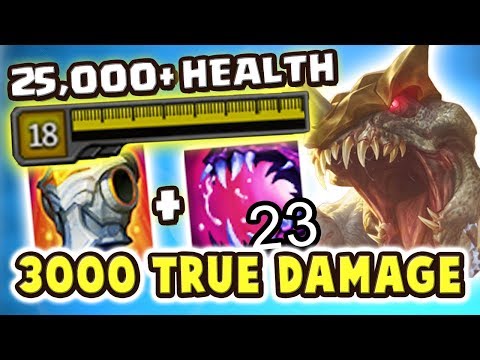 OVER 25,000 HEALTH | 3000+ TRUE DAMAGE FEAST | MAXIMUM HP CHO'GATH JUNGLE IS SO BROKEN - Nightblue3