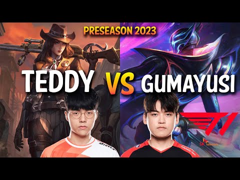 Teddy vs T1 Gumayusi - CAITLYN vs JHIN ADC - KR Ranked