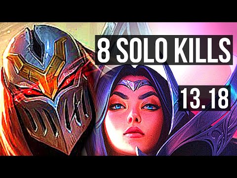 ZED vs IRELIA (MID) | Rank 4 Zed, 8 solo kills, 17/7/20, Dominating | TR Challenger | 13.18