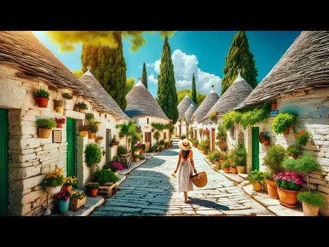 Alberobello, Italy 🇮🇹 - Magical Trulli Village - 4k HDR 60fps Walking Tour (▶78min)