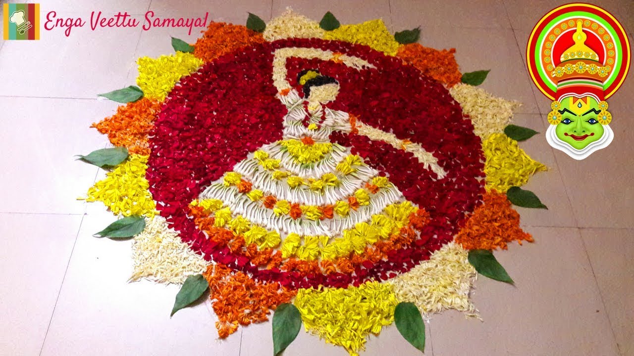 Onam pookalam rangoli design 