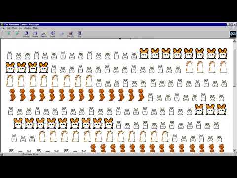 The Hampster Dance website in 1999 in Netscape Navigator 4.04