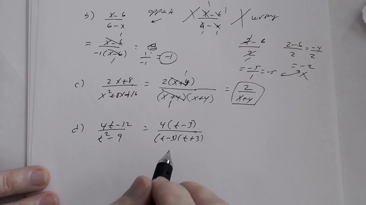 Worksheet Simplifying Rational Expressions