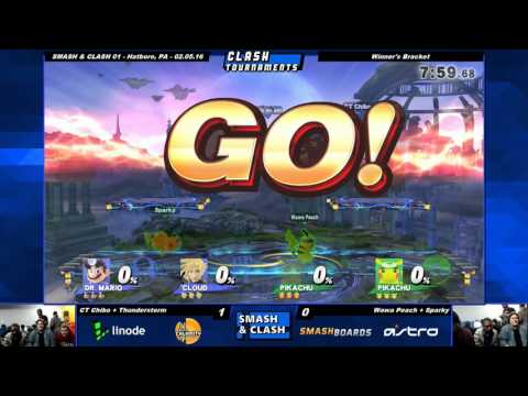 S&C 01 - Chibo + Thunderstorm vs Wawa Peach + Sparky - Smash 4 Wii U