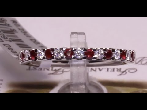 #80297 | R0.23ct/D0.15ct | Ruby and Diamond Claw Set Eternity Ring | Set in Platinum