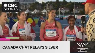 Canadian women's relays team discusses 4x100m relays silver finish on Day 9 of Glasgow 2026