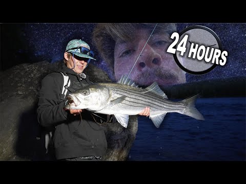 24 HOUR GIANT Fish Challenge! -- Can We Break His Personal Best?