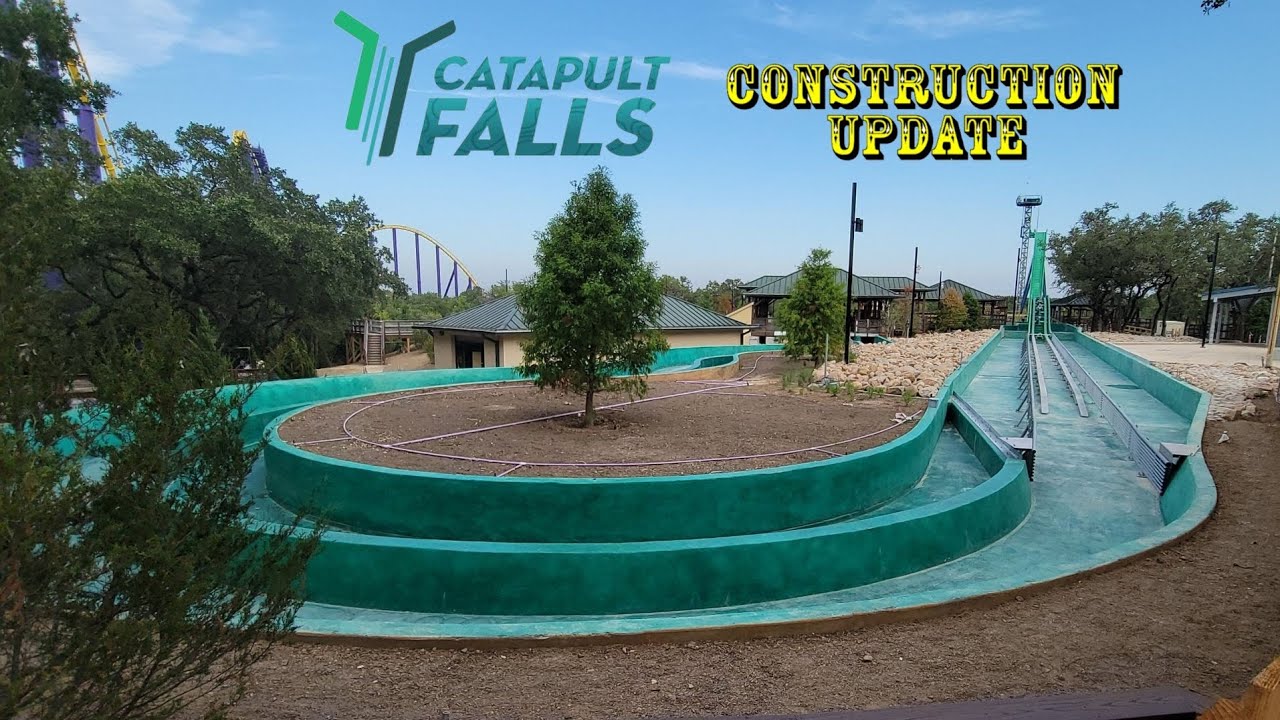 SeaWorld San Antonio Catapult Falls Construction Update 6.12.23 Testing Soon!
