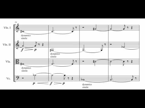 Steve Kornicki: Horizontal Color Forms 15, Piece 1 (for string quartet with score)