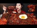 SUB Spicy Mala Squid Enoki Mushroom Chapagetti Instant Noodle Mukbang Asmr