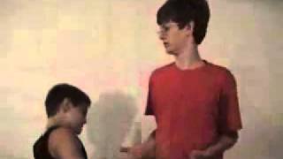 Two weird kids dance to Crazy frog