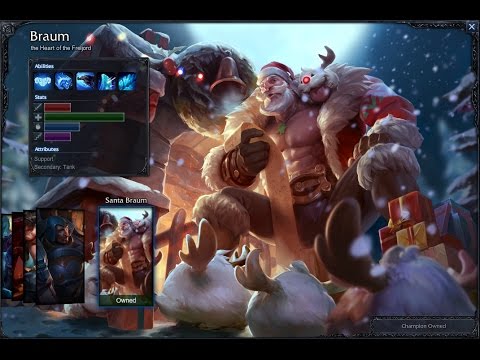 Santa Braum Skin Pre Release Spotlight Gameplay 1080p HD League Of Legends