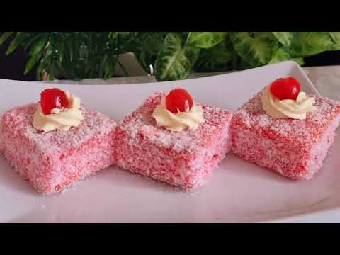 Carré rouge/Gateaux Francis/Mauritian Lamington cake