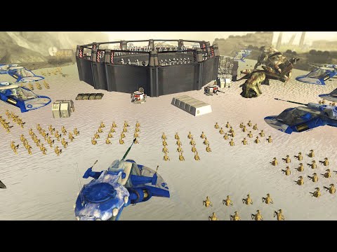 Flooded Clone FORT Surrounded by DROID ARMY! - Men of War: Star Wars Mod Battle Simulator
