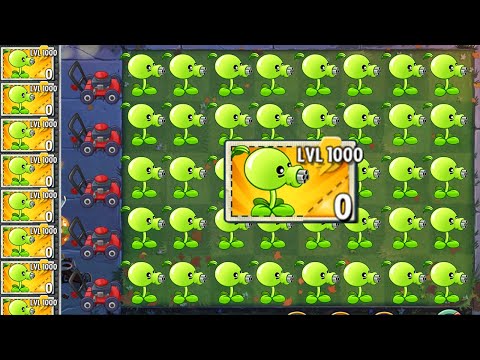 PvZ 2 Mod 100% PEASHOOTER Plant LEVEL 1000 Power-Up vs All Final Boss!