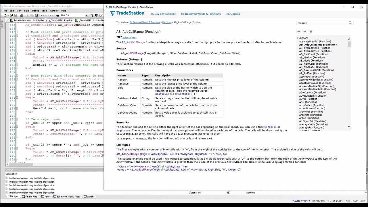 Tutorial 193 | Activity Bars | TradeStation EasyLanguage tutorials and programs